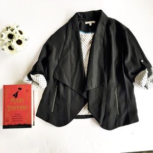 41 Hawthorn Teegan Black draped blazer .